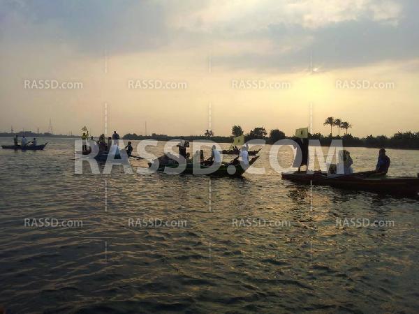 مسيرة بالقوارب النيلية في الغربية للتنديد بالانقلاب