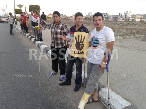 سلسله بشريه لرافضي الإنقلاب بدمياط