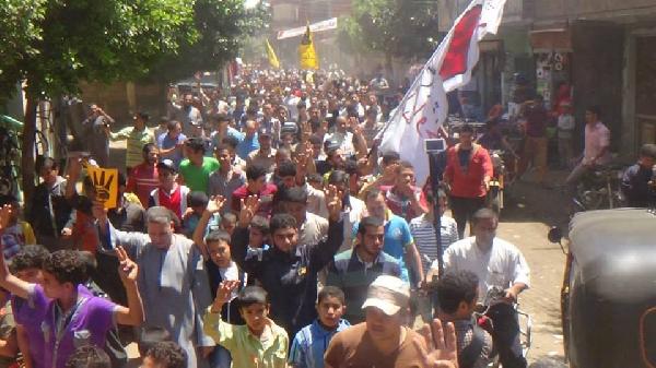 مسيرة لطلاب ضد الانقلاب فى أجهور بالقليوبية