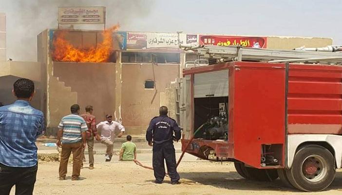 نشوب حريق هائل في مخبز بأسيوط