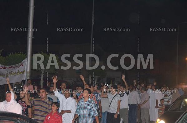 برج العرب تتظاهر تنديدًا بممارسات أمن الانقلاب