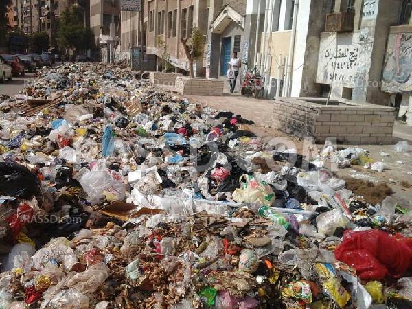 صور| شارع متحف المطرية بالقاهرة يتحول إلى “مزبلة”