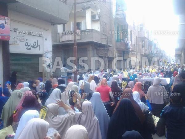 تكبيرات ..ودعاء للشهداء  ورحيل العسكر في مسيرة بنى سويف