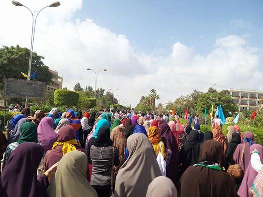 تظاهرة بجامعة المنيا تنديدا بسياسات القمع وكبت الحريات