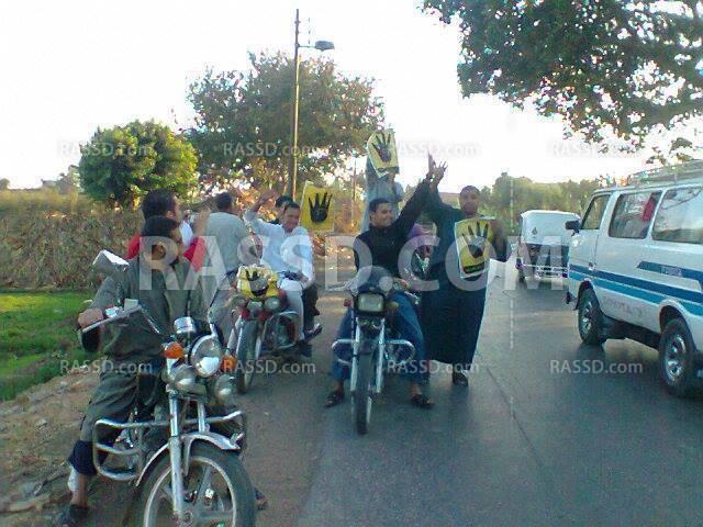 مسيره بالدراجات الناريه لمعارضى الانقلاب بالغربيه