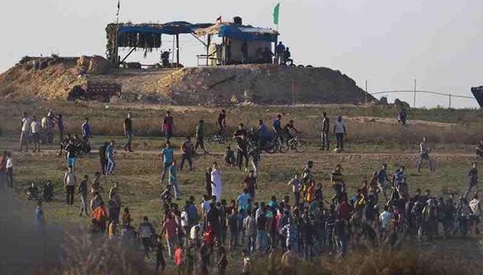 قوات الاحتلال تطلق النار على مسيرة فلسطينية نظمتها الجبهة الديمقراطية