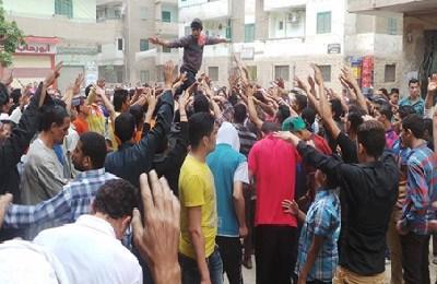 مسيرة في إطسا الفيوم تندد بتهجير أهالي سيناء