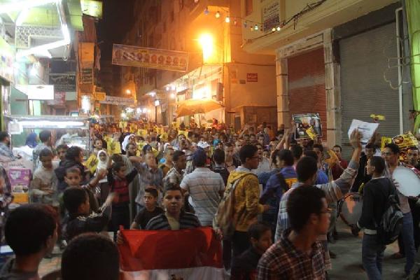 مسيرة حاشدة لرافضي الانقلاب بالمطرية