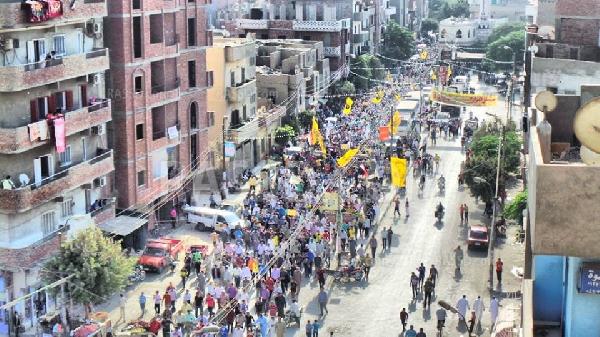 الألاف يخرجون لإسقاط الانقلاب ببني سويف