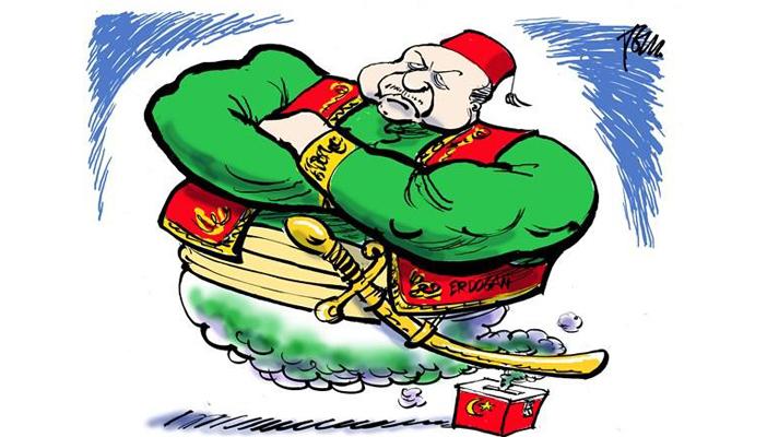 كاريكاتير: “أردوغان” مارد من “الصندوق” السحري