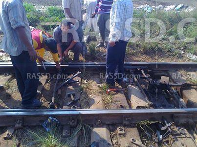 تصادم قطارين بمحطة دنديط مركز ميت غمر الدقهلية