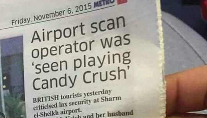 مترو البريطانية: موظفو أمن مطار شرم الشيخ يلعبون “كاندي كراش”