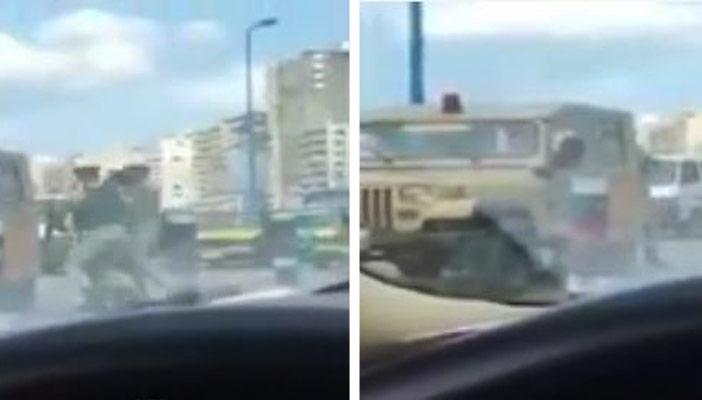 بالفيديو.. الجيش يعتدي على أحد أفراد الشرطة بالإسكندرية