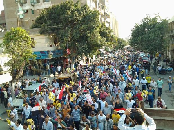 مسيرة حاشدة لرفض الانقلاب في حلوان