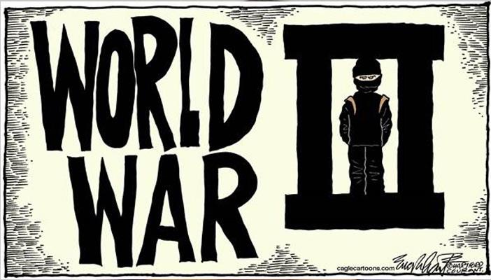 كاريكاتير.. الحرب العالمية الثالثة ضد الإرهاب