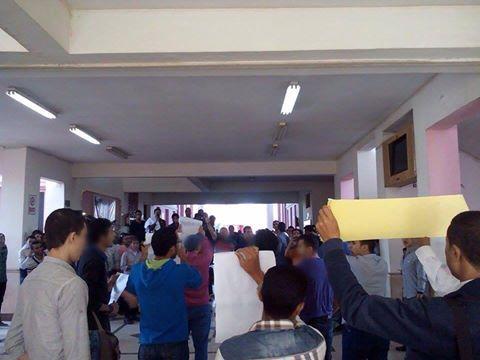 وقفة احتجاجية لطلاب هندسة كفر الشيخ تضامنًا مع انتفاضة السجون