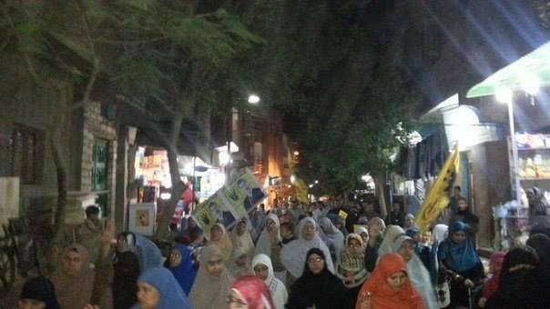 مسيرة ببني سويف تطالب بالإفراج عن المعتقلين