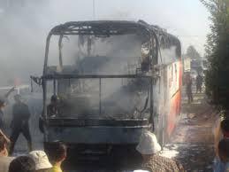 مجهولون يشعلون النيران في 3 أتوبيسات ببولاق الدكرور