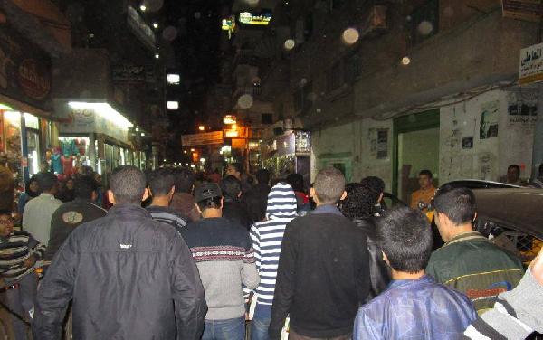 تظاهرة بالقرب من قسم شرطة في الدقهلية