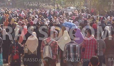 فتيات جامعة الأزهر يشاركنّ في يوم الزحف الطلابي