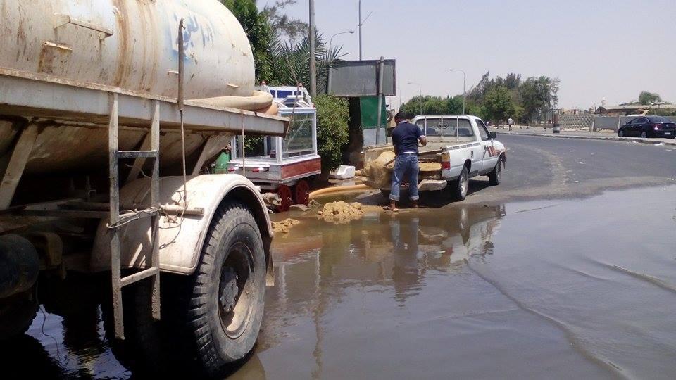 انفجار خط المياه الرئيسي في شبرا الخيمة