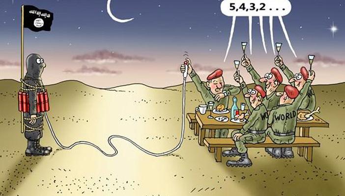 كاريكاتير.. الاحتفال بالكريسماس مختلف هذا العام مع “تنظيم الدولة”