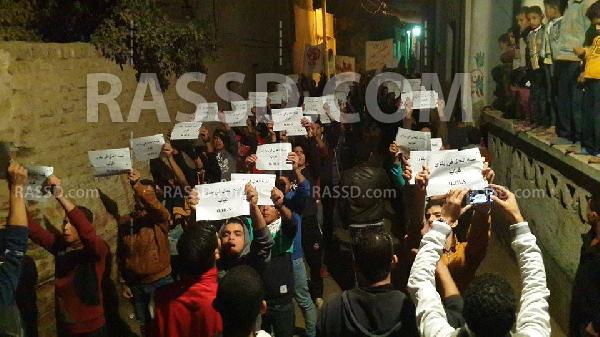 مسيرة ليلية بقرية عرب العيايدة للتنديد بالانقلاب