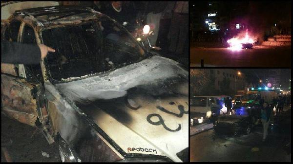 فيديو..إحراق “تاكسي” دهس متظاهرين مناهضين للإنقلاب بالمنصورة