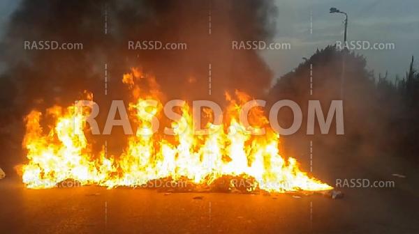 مجهولون يقطعون طريق مركز شرطـة القناطر