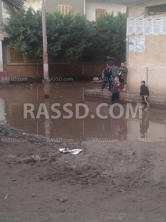 الأمطار والصرف الصحى يحدثون أزمة بقرية معنيا بايتاي البارود