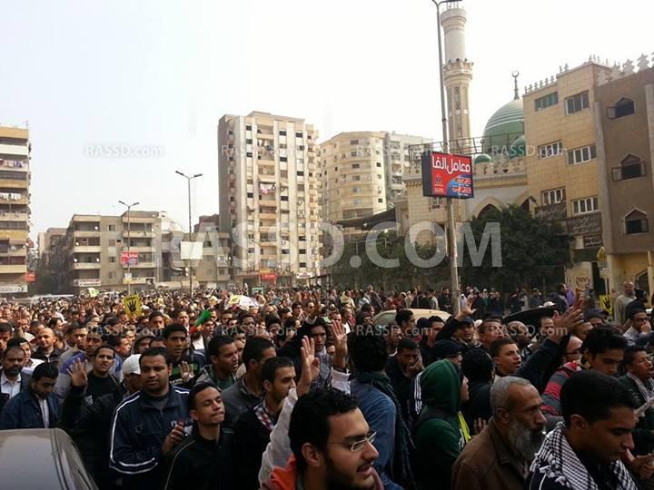 أمن الانقلاب يطلق الغاز الكثيف على مسيرة العمرانية بالجيزة