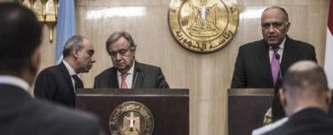 صورة أرشيفية تجمع بين جوتريتش الأمين العام للأمم المتحدة وسامح شكري وزير الخارجية المصري